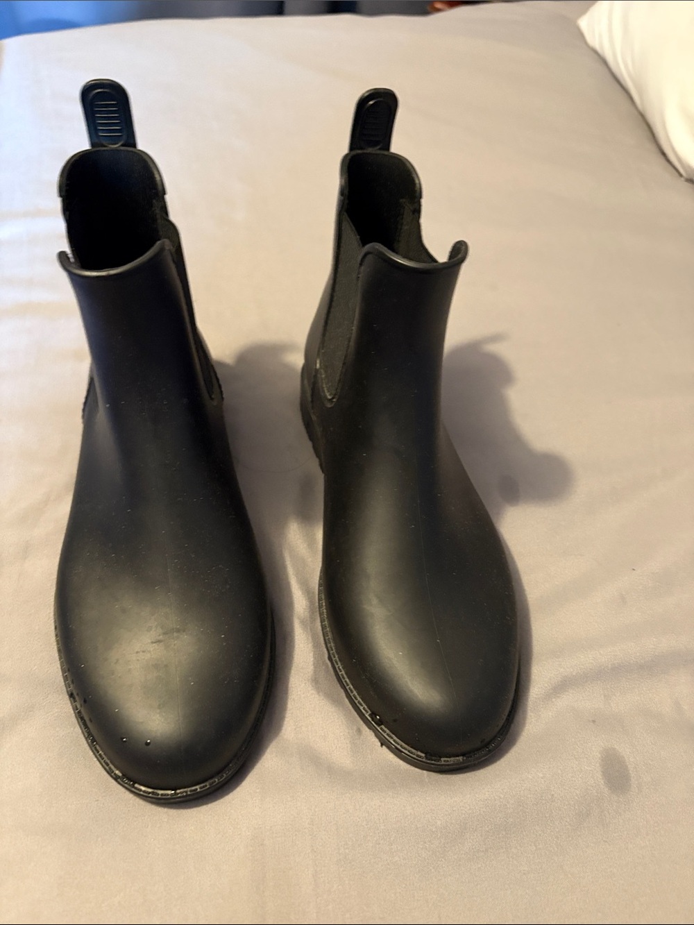 Matte Black Chelsea-Style Rain Boots